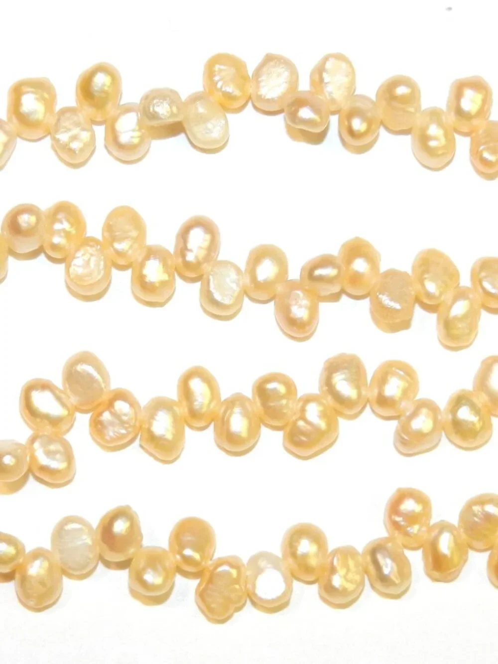 NP487 Pink 4mm - 7mm Top-Drilled Flat-Sided Rice Cultured Freshwater Pearl Beads